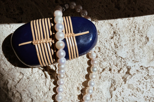 Sunlit Strand | 8.0-9.0mm White-Pink Freshwater Pearl Necklace