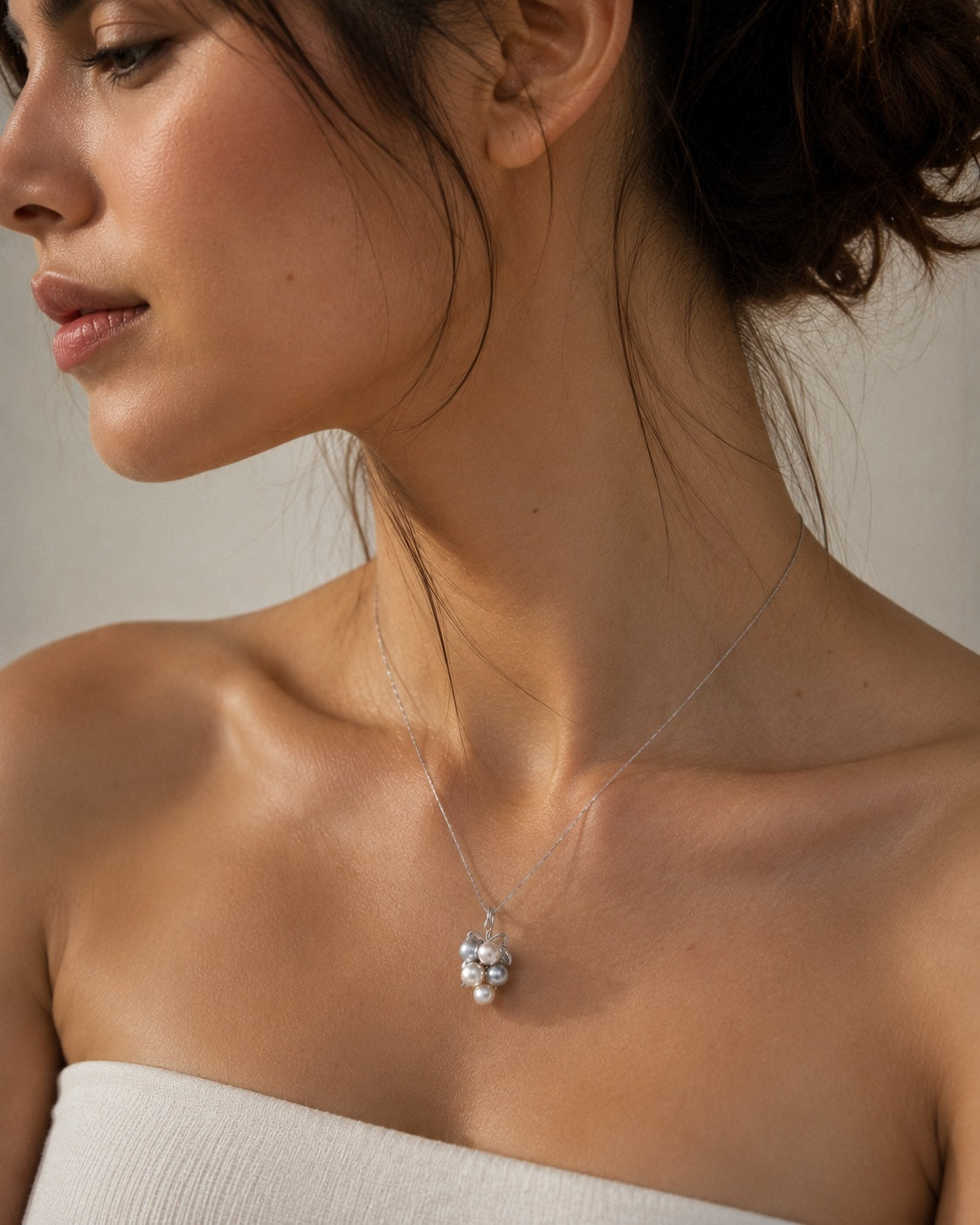 Blue Silver Akoya Grape Pearl Pendant
