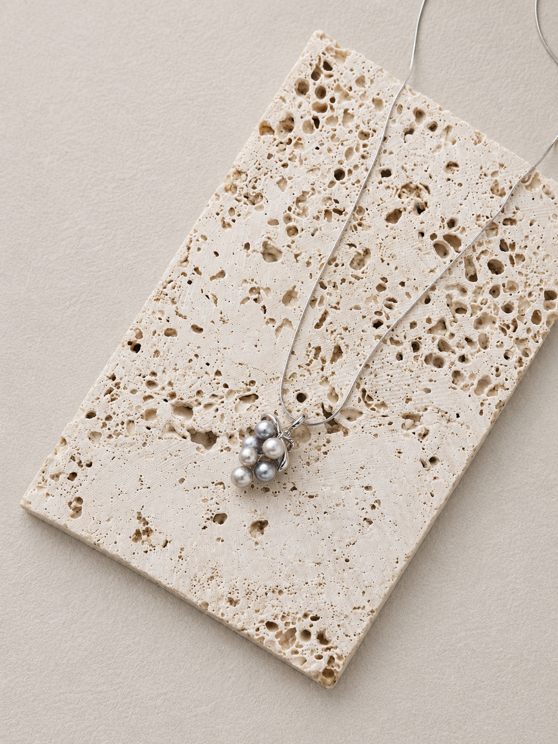 Blue Silver Akoya Grape Pearl Pendant