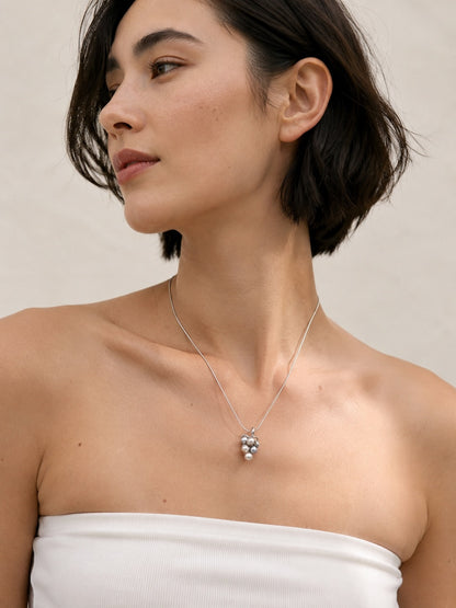 Blue Silver Akoya Grape Pearl Pendant