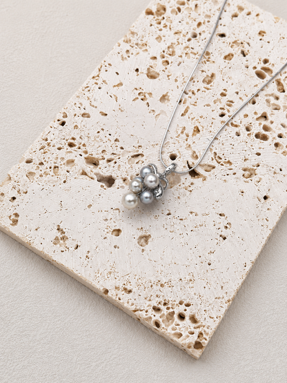 Blue Silver Akoya Grape Pearl Pendant